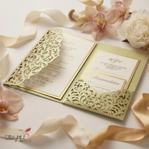 Lace Cutout Invitation Trifold
