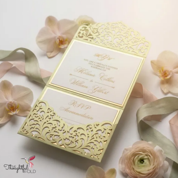 Lace Cutout Invitation Trifold