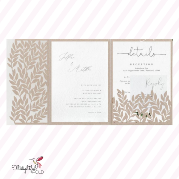 Royal Leaves Cutout Invitation Trifold