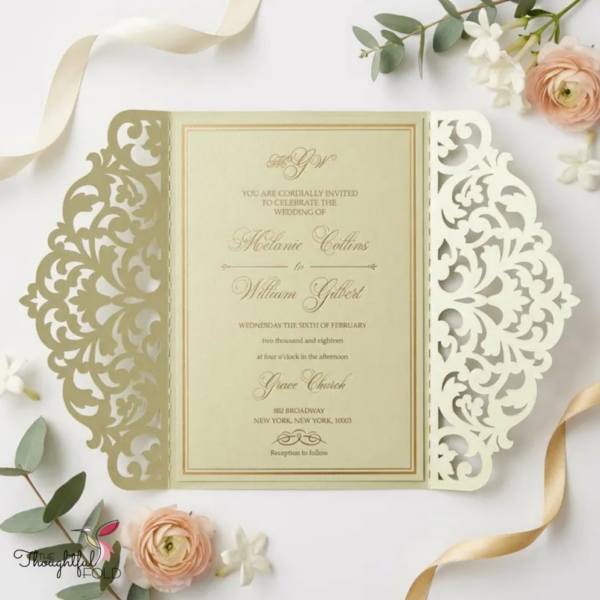 Lace Cutout Gate Invitation